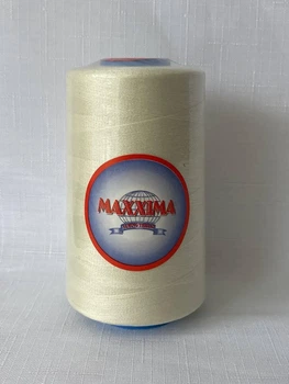 Швейные нитки MAXIMA 100% полиэстер NE 40/2, 5000 ярдов, белые (код цвета 121)