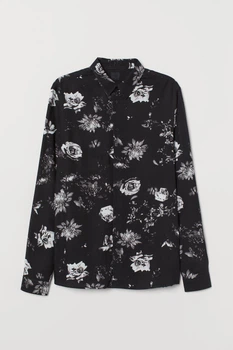 Сорочка H&M чорний в білі квіти ECBDQ344 XS