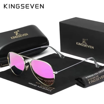 Поляризационные солнцезащитные очки для женщин и мужчин KINGSEVEN 7115 Gold Purple