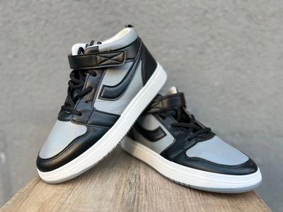 Демісезонні підліткові хайтопи для хлопчиків Swin Shoes Black Grey 37 р, чорно-сірі