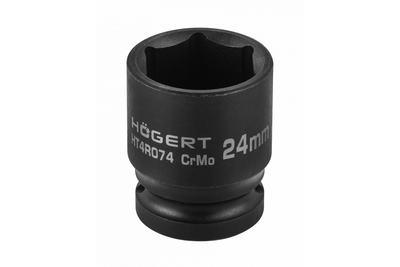 Ударная шестигранная головка 24 мм для гаечных ключей Hogert 1/2 дюйма короткая (HT4R074)