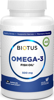 Омега-3 исландский рыбий жир Biotus Omega-3 Fish Oil 180 капсул в упаковке (ARE-575381)