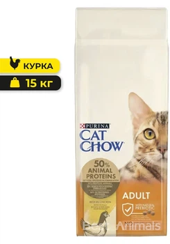 Сухий корм для дорослих котів Purina Cat Chow Adult Пуріна Кет Чао з куркою 15 кг (5997204514127)