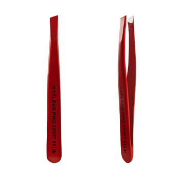 Пинцет для бровей STALEKS PRO EXPERT 11 TYPE 3 RED