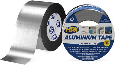 Высокотемпературная алюминиевая клейкая лента 30 микрон HPX 120°С 75 мм x 50 м (AL7550L)