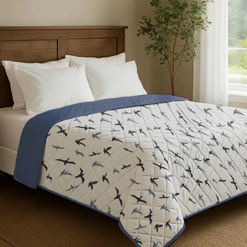 Покривало паяне Zastelli Birds Reverce Blue/Regatta Полуторне 160x210 см Двостороннє (2555000009761)