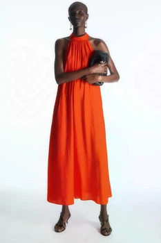 Сукня жіноча COS halterneck maxi dress 1164156003 44 Помаранчева