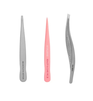 Универсальный набор пинцетов для коррекции бровей Staleks Brow Pro Trio предмета, TBC-10/2, TBC-11/5, TC-12/3