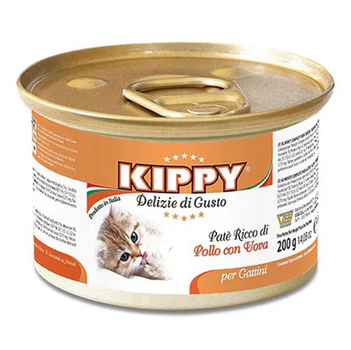 Вологий корм для кошенят Kippy Kitten Pate Chicken Eggs (паштет із куркою та яйцем) залізна банка - 200 г