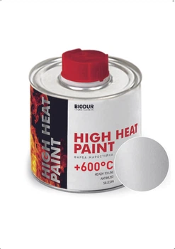 Жаростойкая краска для металлических поверхностей до +600 º Biodur High Heat Paint 200 мл Серебристая