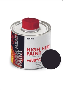 Жаростойкая краска для металлических поверхностей до +600º Biodur High Heat Paint 200 мл Черная