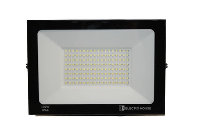 Светодиодный прожектор 100W Electro House SMD2835 алюминиевый 6500К черный IP66