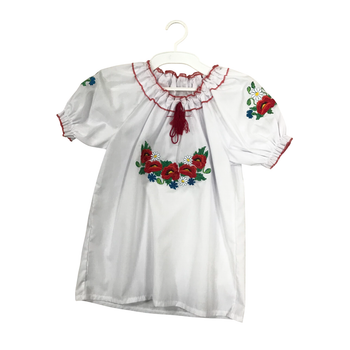 Вышиванка со цветами для девочки р.128 (SAV6896/128)