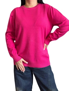 Базовий джемпер кашемірової якості, фуксія, р.2XL-3XL