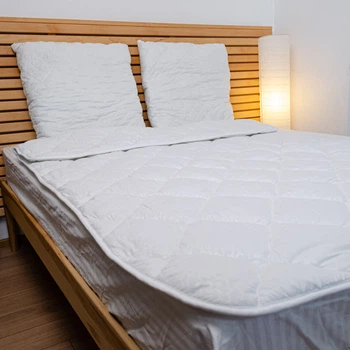 Ковдра силіконова зимова поліестер GM Textile полуторна 140х205 см (Білий)
