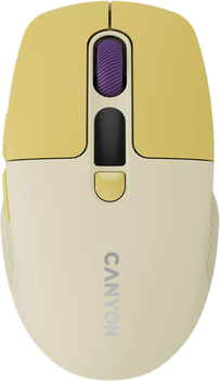 Mysz Canyon MW-26 LCD Silent Wireless/Bluetooth Yellow (CNS-CMSW26Y)