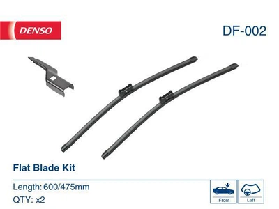Комплект щіток склоочисника безкаркасних (двірники) Denso Flat, DF-002, 600 мм. х 475 мм.