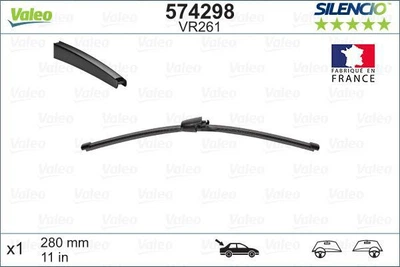 Щітка склоочисника задня безкаркасна (двірник) Valeo Silencio Rear, 574298, 280 мм