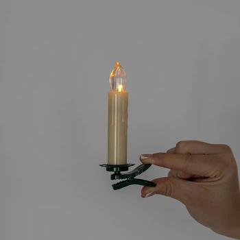 Набор из 10 светодиодных свечей (LED) с клипсами на елку 10 см 19261-002