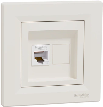 Розетка комп'ютерна RJ45 UTP кат. 5Е Schneider Electric Asfora Крем EPH4300123