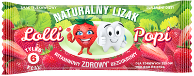 Упаковка натуральних льодяників Life Pharma Lolli Popi Полуниця 40 шт (5906395561063)