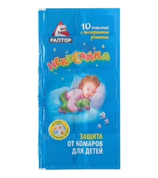 Пластины РАПТОР Некусайка от комаров для детей 10 шт