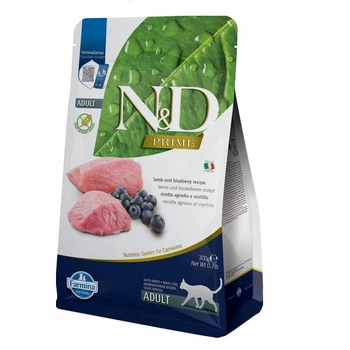 Корм сухой для кошек Farmina N&D Grain Free Prime Lamb&Blueberry Adult с ягненком 300 г