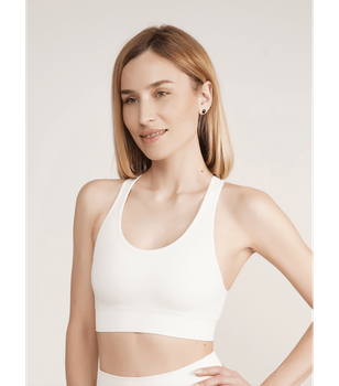 Спортивний безшовний топ з широкими бретелями - Giulia - TOP ENERGY 02 - S/M - Vanilla
