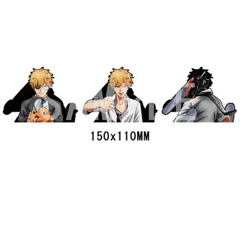 Голографическая наклейка Человек бензопила Денджи Chainsaw Man Denji