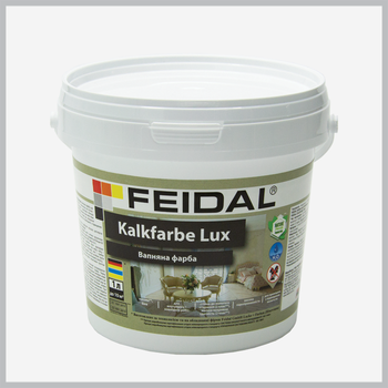 Краска известковая для внутренних и внешних работ Kalkfarbe Lux Feidal, белая 1л