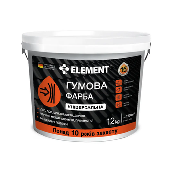 Резиновая краска универсальная ELEMENT база А RAL 6003 Оливково-зеленый 12кг