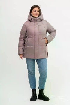 Жіноча зимова куртка великого розміру UF-fashion Lr-7-1 60 бежевий