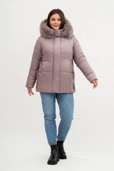 Жіноча зимова куртка великого розміру UF-fashion Lr-7-песец 60 бежевий
