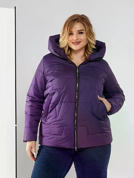 Жіноча куртка великого розміру демісезонна UF-Fashion 0063-mtо 50 бузковий