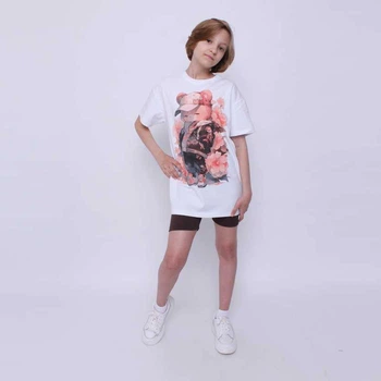 Костюм для девочки Дрёма " Мишка " 140 см белый с коричневым(2934-259)