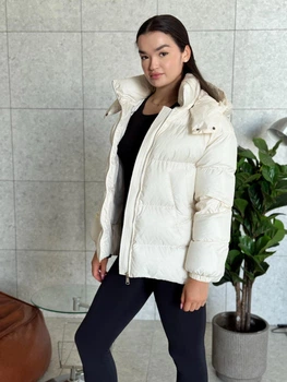 Пуховик зимний стильный женский UF-fashion Тесса-ek 46-48 молочный