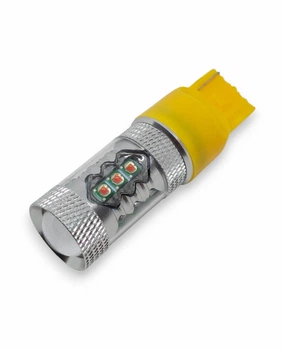 Автомобильная лампа для сертификации 7440 WY21W 80W CREE с обманкой Желтые повороты в красном фонаре (174123)
