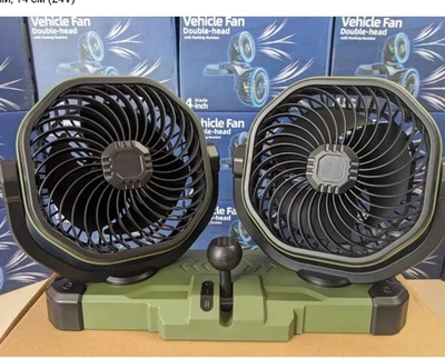 Вентилятор в авто з двома головками, 14 см (12V) 13480