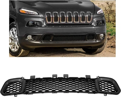 Решетка бампера средняя черная Jeep Cherokee KL 13-18 (FPS).