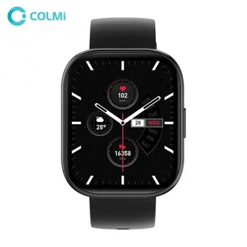 Умные часы Colmi P68 Gold AMOLED с Bluetooth-вызовом, 1.9" экран, мониторинг здоровья, 100+ спортивных режимов, водонепроницаемость, для iOS/Android, Черные