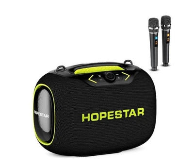 Портативна колонка bluetooth HOPESTAR PartyBox RGB 120W з двома мікрофонами Чорна