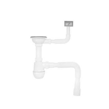 Сифон для кухонной мойки Kroner KRP - KS02 3 1/2"х40/50 мм с квадратным переливом