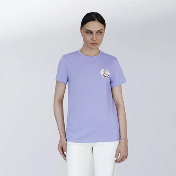 Футболка жіноча Maison Kitsune з нашивкою з лисицею на грудях M бузковий