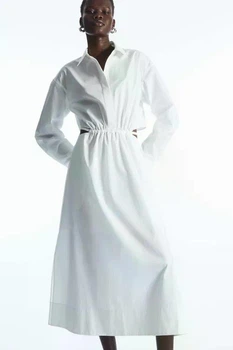 Сукня жіноча COS cutout-waist midi shirt dress 1164242002 44 Біла