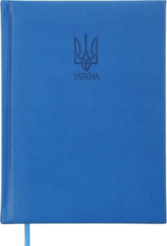 Щоденник датований 2026 Buromax Heraldy зі штучної шкіри А5 336 сторінок Світло-синій (BM.21128-02)