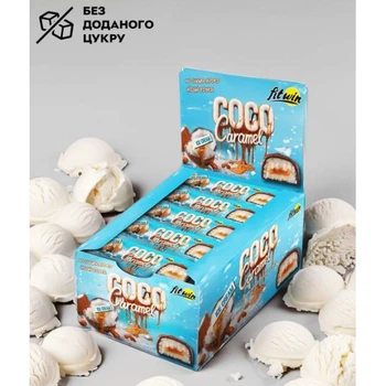 Блок Батончиков FitWin Coco Caramel с начинкой Мороженое 40 г по 20 шт (без сахара) (88804915)