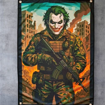 Флаг / баннер "Джокер в камуфляже" на люверсах 100×70 см