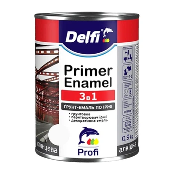 Грунт-эмаль по ржавчине Delfi 3 в 1 белая 0,9 кг