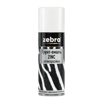Эмаль-грунт аэрозольная Zebra ZINC антикоррозионная 17 серый 400 мл