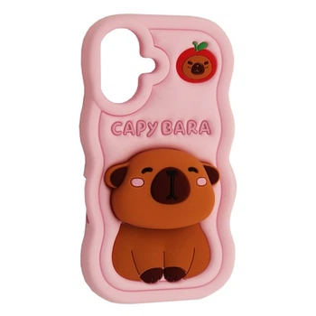 Чехол для iPhone 16 Капибара Capybara Светло-Розовый